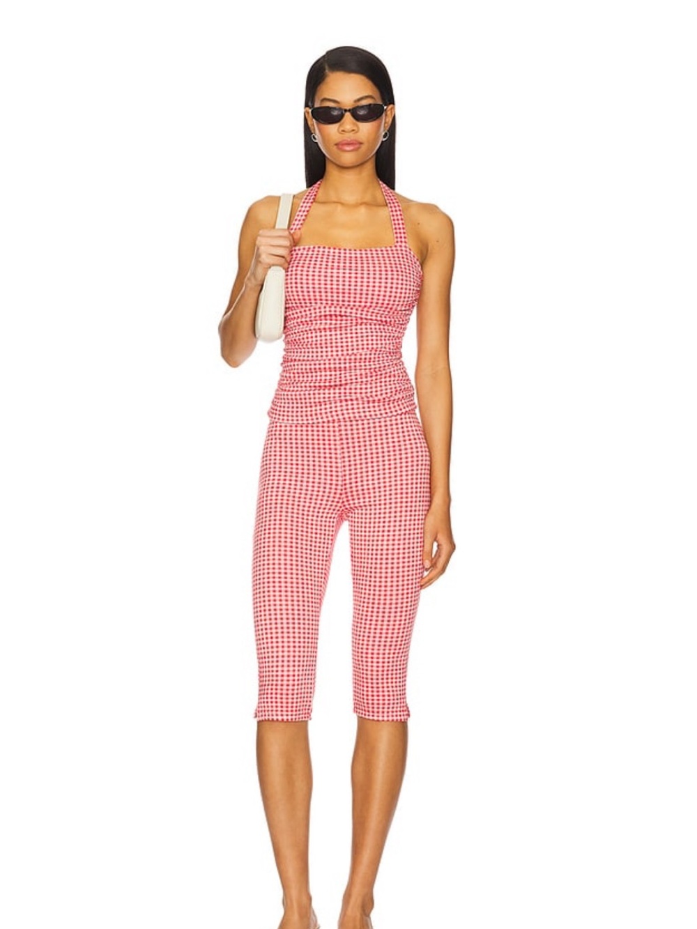 MORE TO COME Brea Capri Set in Red Gingham